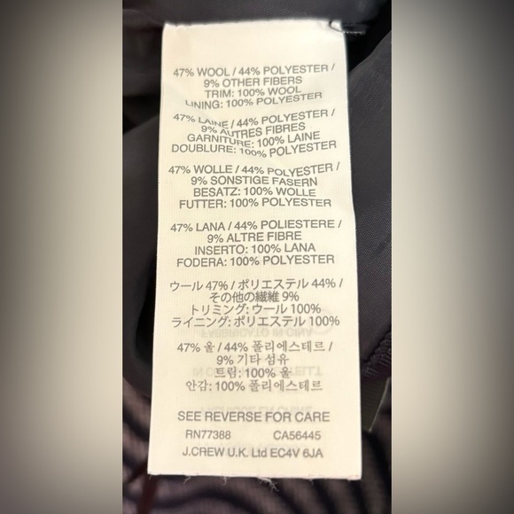 J.CREW $128 Striped 100% Wool Pockets Lined Pencil Skirt 2 Navy Gray 0717 - Picture 5 of 7